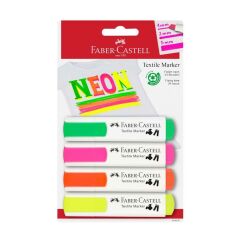 Faber-Castell Neon Tekstil Markörü 4lü Set