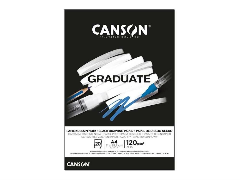 Canson Graduate A4 Siyah Blok120Gr 20Yp