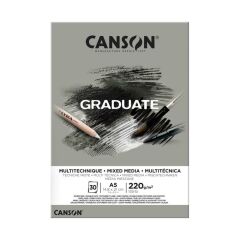 Canson Çizim Bloğu Graduate Mix Media Gri 30sf A5 220gr