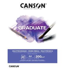 Canson Çizim Bloğu Graduate Mix Media Beyaz 20sf A4 200gr
