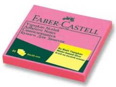 Faber-Castell Yapışkan Notluk 50X50Mm Fosf. Pembe