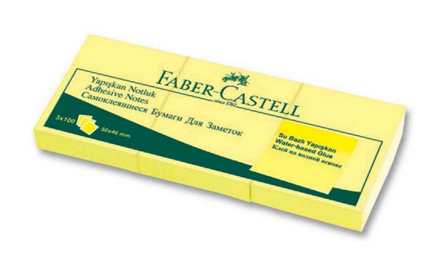 Faber-Castell Yapışkan Notluk 50X40Mm 3Lü Sarı