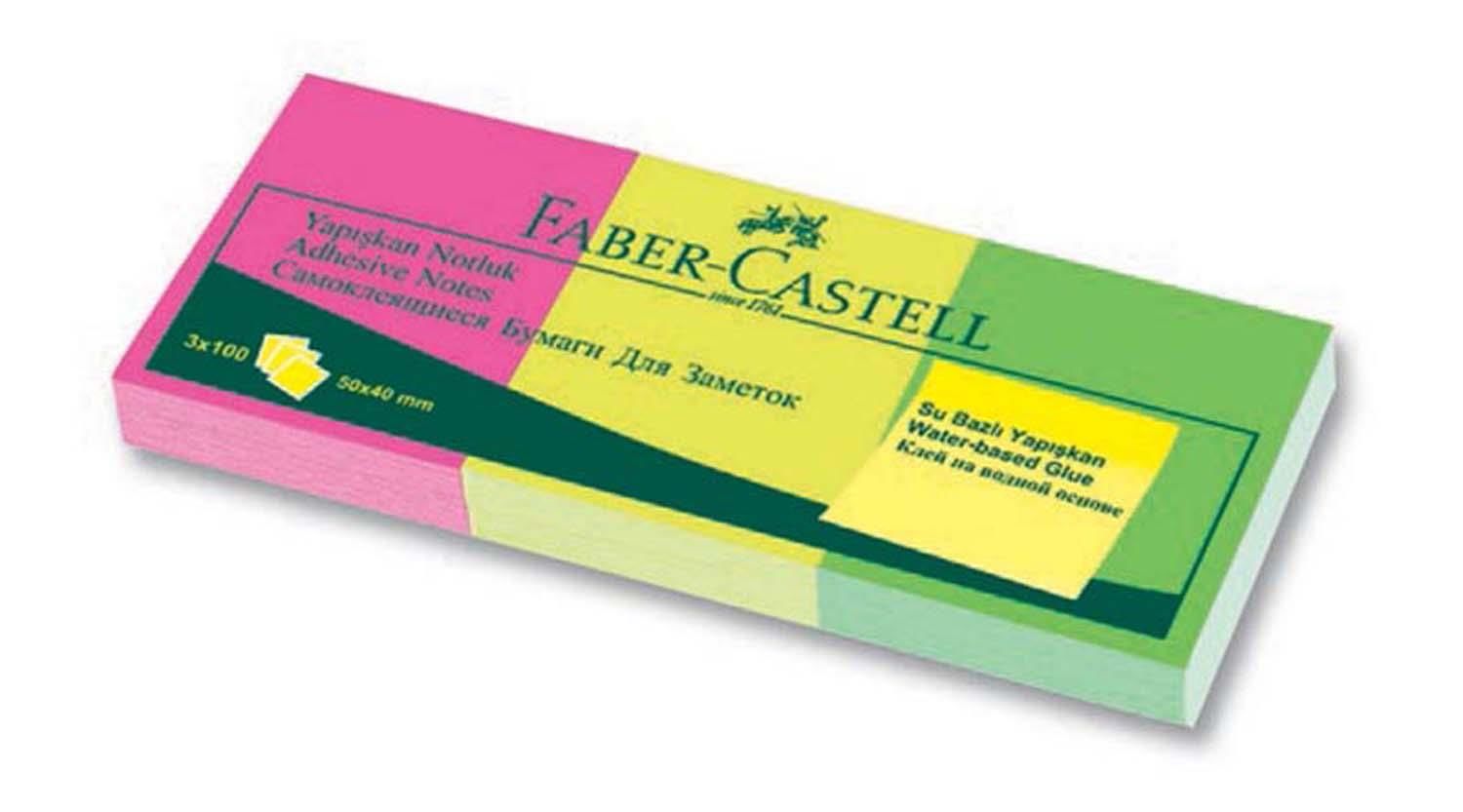 Faber-Castell Yapışkan Notluk 50X40Mm 3Lü Fosforlu