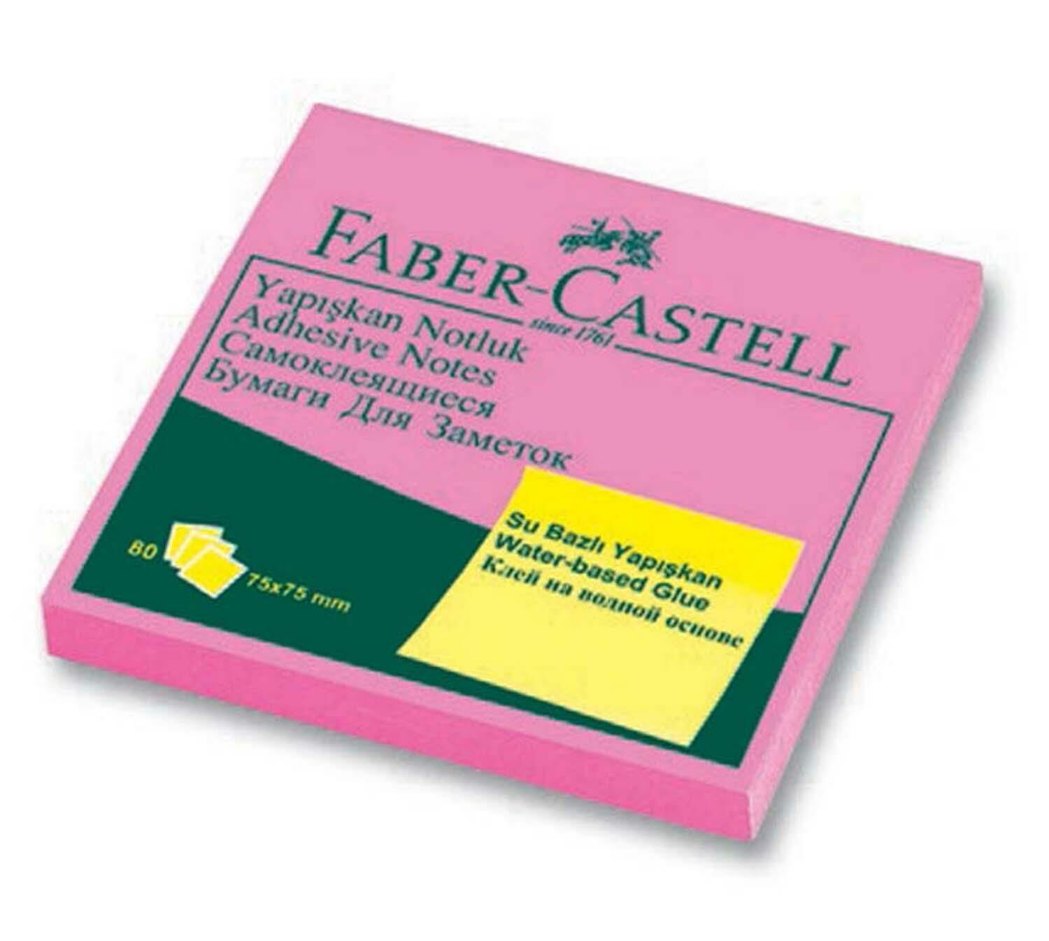 Faber-Castell Yapışkan Notluk 75X75Mm Fosf. Pembe