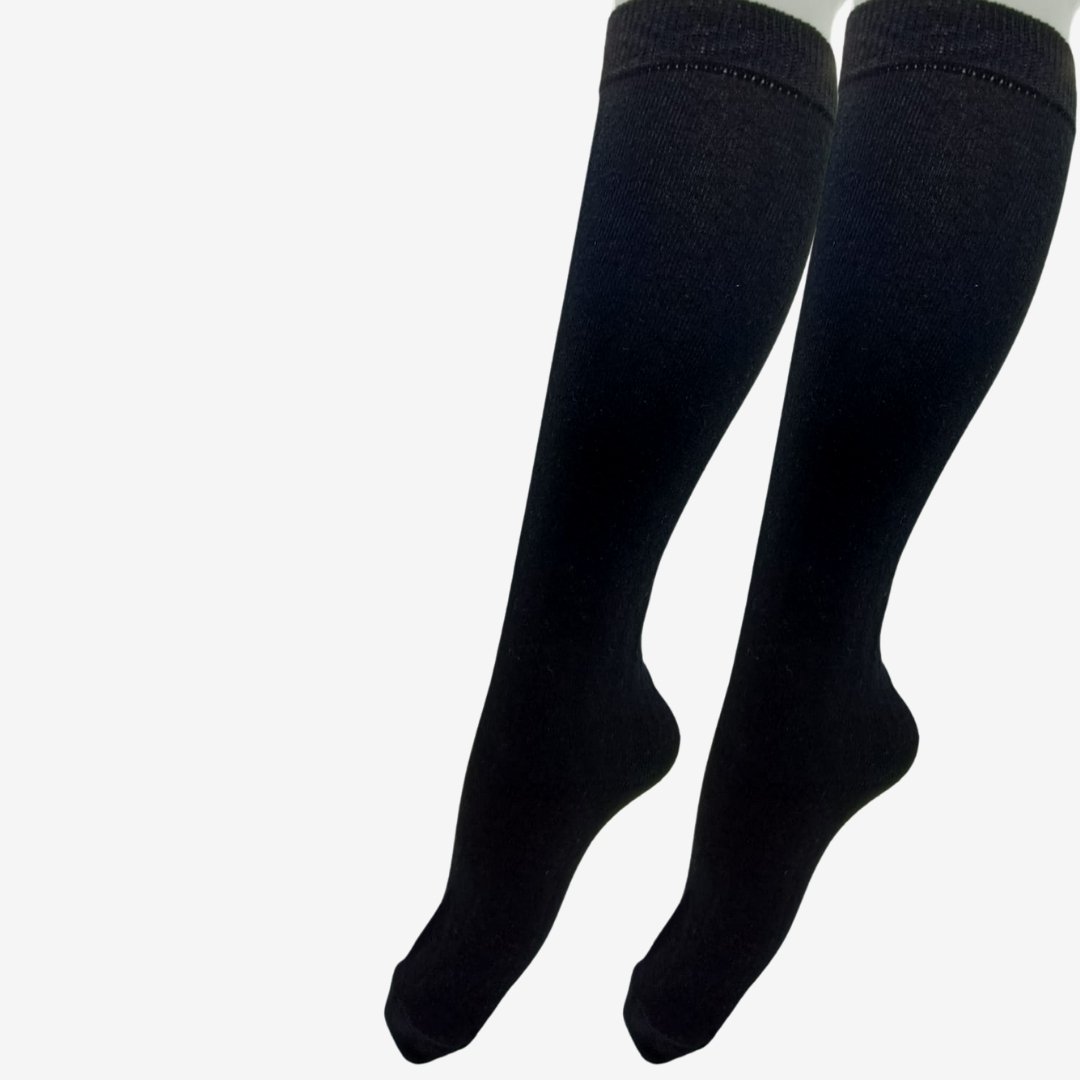 Shocks Kadın Siyah Organik Pamuk Dizaltı Çorap