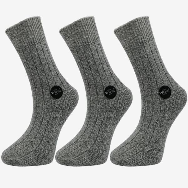 Shocks Erkek 3'lü Kışlık Gri Yün Çorap