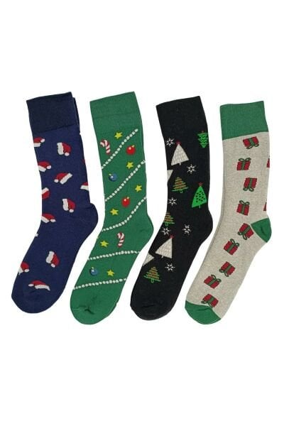 Shocks 4'lü Özel Tasarım Hediye Yılbaşı Havlu Çorap Kutusu