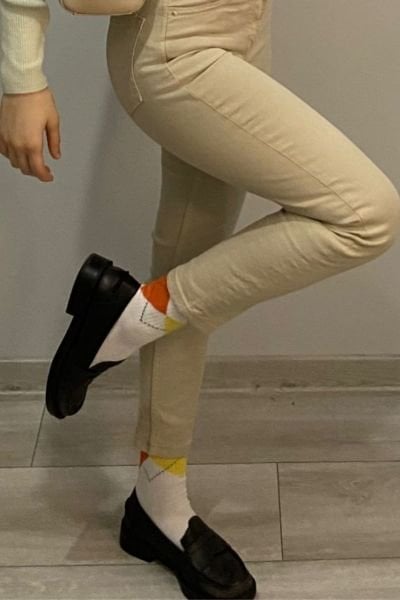 Shocks 3'lü Kadın Ekose Desenli Soket Çorap