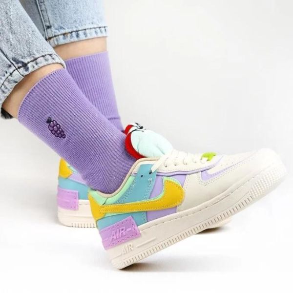 Shocks 6'lı Kadın Meyveli Nakışlı Neşeli Soket Çorap