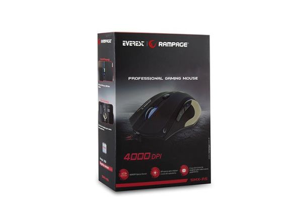 Everest Rampage SMX-R5 Usb Parlak Metal 4000 Dpi Gaming Makrolu Oyuncu Mouse