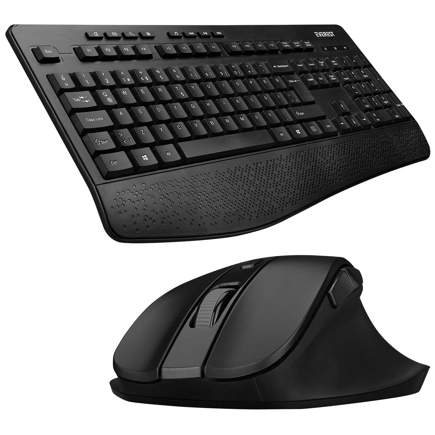 EVEREST KM-6017 SİYAH KABLOSUZ Q KLAVYE MOUSE SET