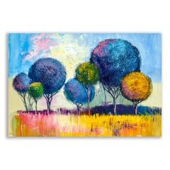Renkli Ağaçlar Yağlı Boya Tablosu - FWN138