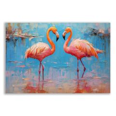 Aşık Flamingolar Yağlı Boya Tablosu - FWN149