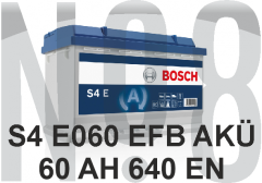 BOSCH S4E - EFB START STOP - 12V - 60AH - 640CCA