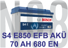 BOSCH S4E - EFB START STOP - 12V - 70AH - 680CCA