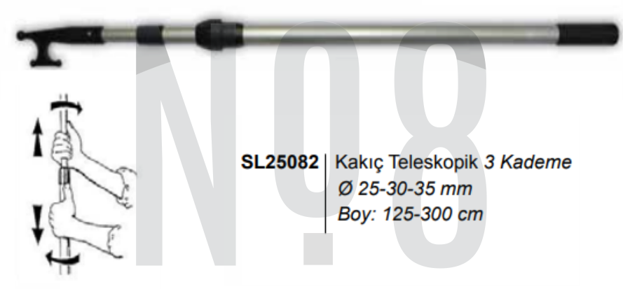 GÖNDER KANCASI TELESKOPİK Ø25-30-35mm,BOY117-300cm
