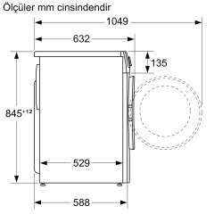 WGA252Z0TR- Serie | 4 Çamaşır Makinesi10 kg 1200 dev./dak., Beyaz