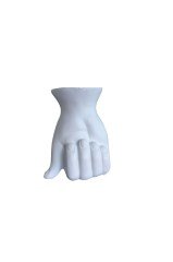 Hands Yumruk Görünümlü Beyaz Vazo 12.5x7.6x14 (10 x 15 )