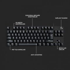 LOGITECH G G413 SE TKL AYDINLATMALI TÜRKÇE Q MEKANİK OYUN KLAVYESİ - SİYAH 920-010564