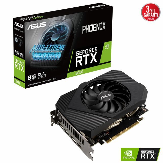 ASUS GEFORCE PH-RTX3050-8G 8GB GDDR6 128bit 1807MHz OC 1xHDMI 3xDP EKRAN KARTI