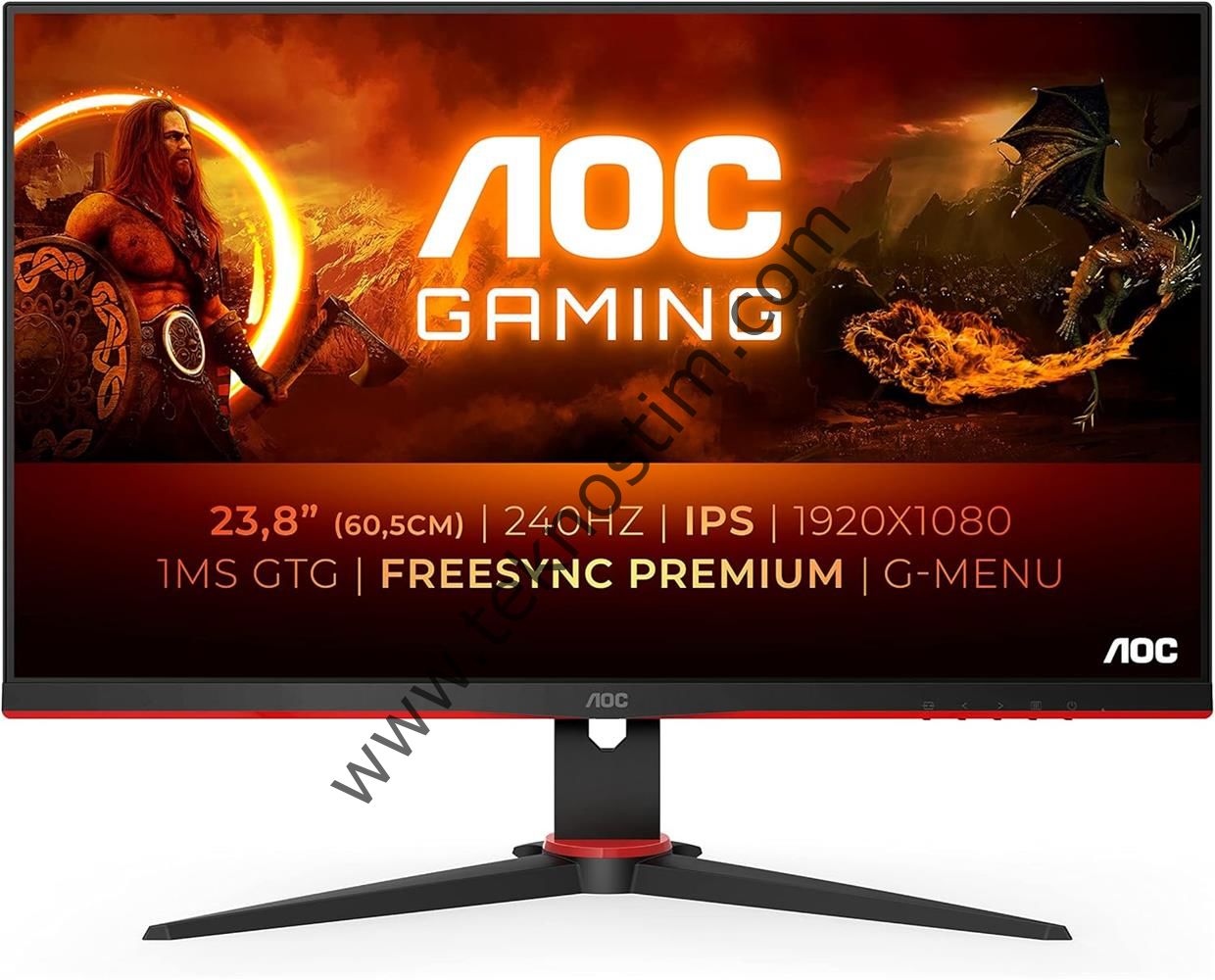 Aoc 27'' Gaming 27G2S-EU 68,6cm cm (HDMI, DP 0,5 ms 240Hz 2560x 1440) siyah-kırmızı Pivot Monitör