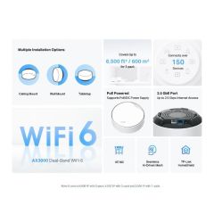 TP-LINK DECO X50-POE 3000 MBPS EV WI-FI 6 SİSTEMİ (3-PACK)