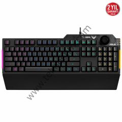 ASUS TUF GAMING K1 RGB MECH BRANE TURKCE OYUNCU KLAVYESI OZEL SES DUGMESI YAN ISIK CUBUGU ARMOURY CREATE OZELLIKLI SUYA VE TOZA DAYANIKLI