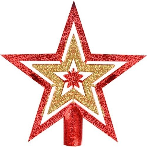 Yılbaşı Yıldız Çam Tepelik Kırmızı 14 cm