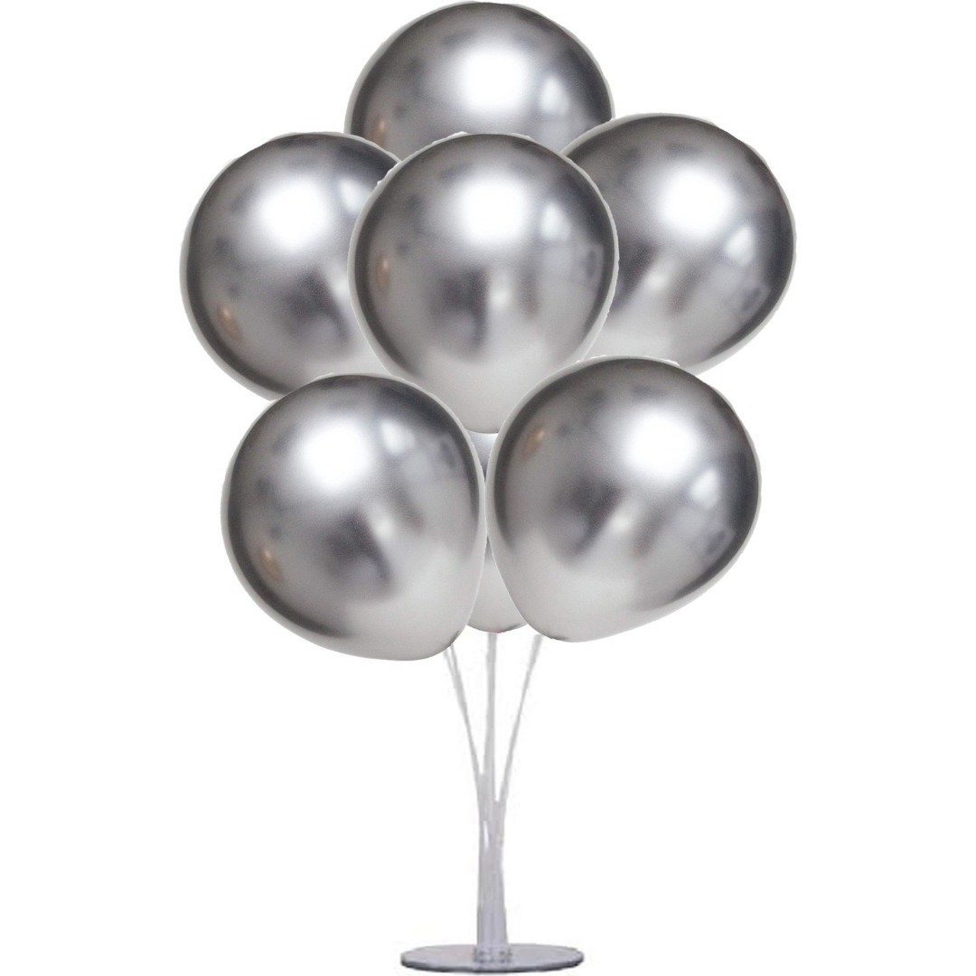 Balon Standı Gümüş Krom Balon Demeti