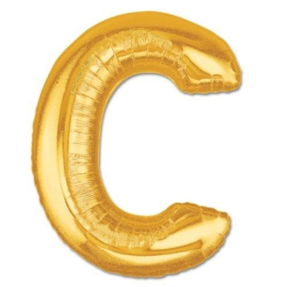 C Harfi Altın (gold) Rengi Folyo Balon 40 ınc 100 cm