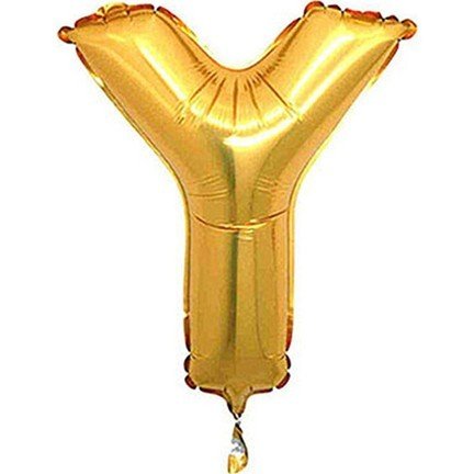 Y Harfi Altın (gold) Rengi Folyo Balon 40 ınc 100 cm