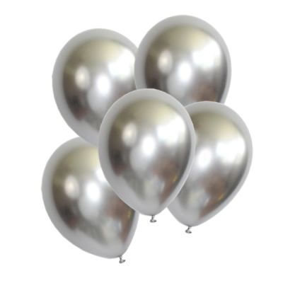 Latex Krom Balon 50 Adet Gümüş