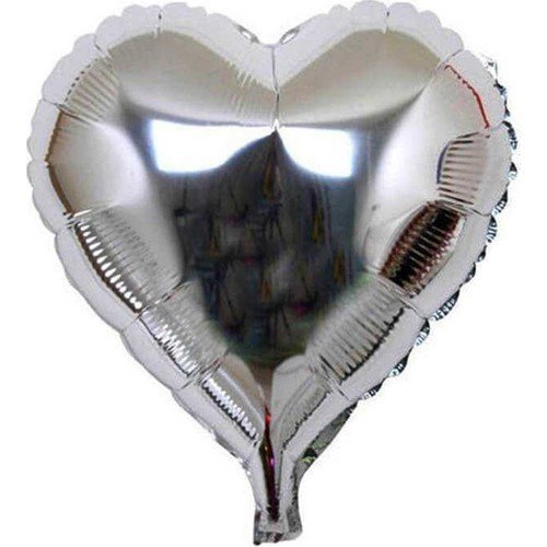 Kalp  Folyo Balon Gümüş 40 cm adet
