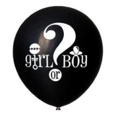 Cinsiyet Belirleme Balonu + Konfeti Büyük Boy Siyah