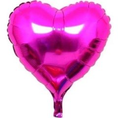 Kalp Uçan Folyo Balon Fuşya 40cm