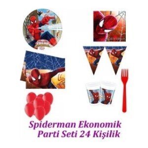 Spiderman Ekonomik Parti Seti 24 Kişilik