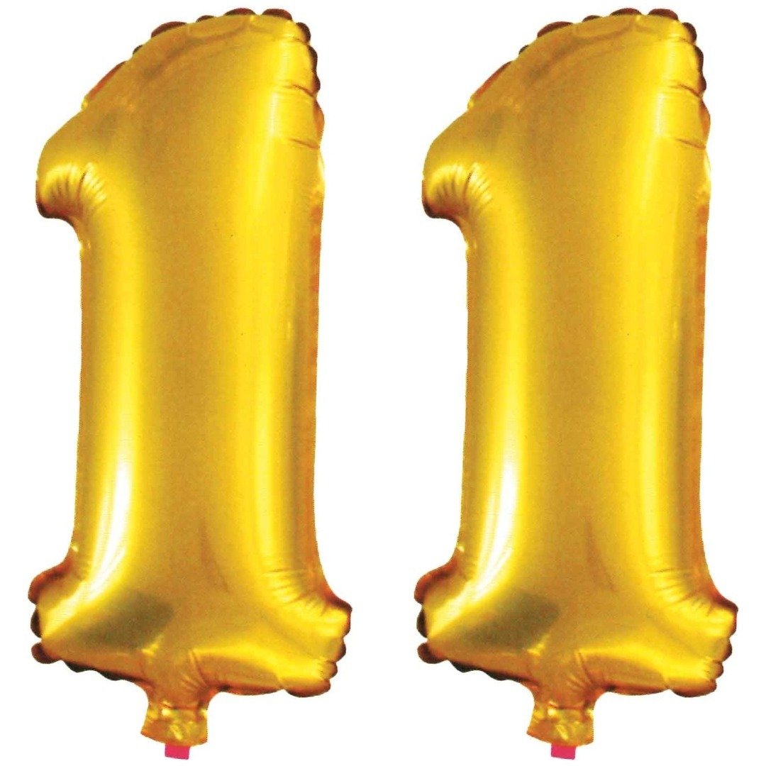 11 Yaş Sayı Folyo Balon Altın 90 cm