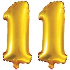 11 Yaş Sayı Folyo Balon Altın 90 cm