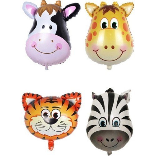 Safari 4 Lü Folyo Balon Set 30 - 40 cm Hayvanlı Folyo Balonlar
