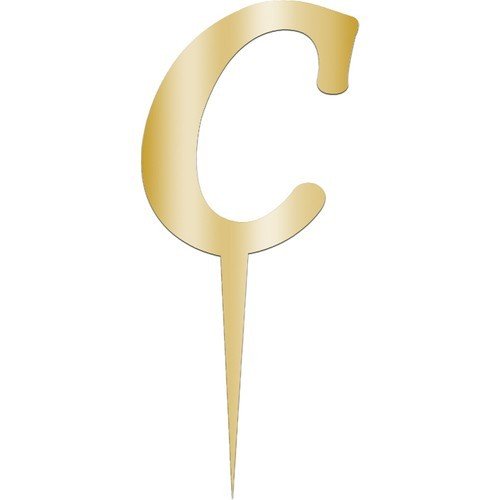 C Harf Aynalı Altın Pleksi 7 cm