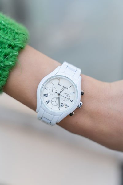 My Watch Beyaz Gümüş Seramik Kordon Saat