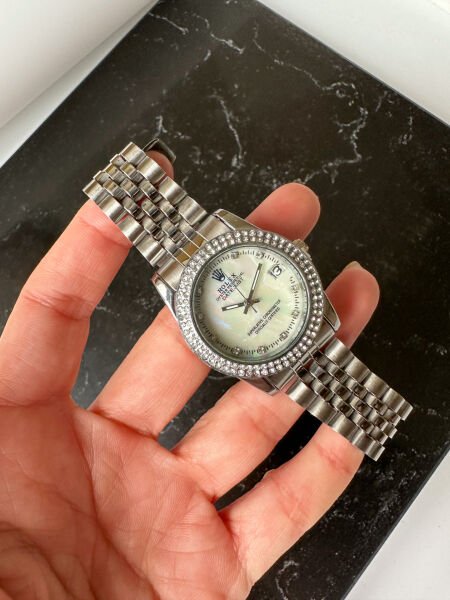 RLX Gümüş Taşlı Ekran Saat