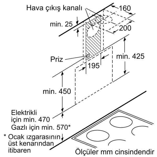 Siemens LC68KAK60T Eğimli Duvar Tipi Davlumbaz