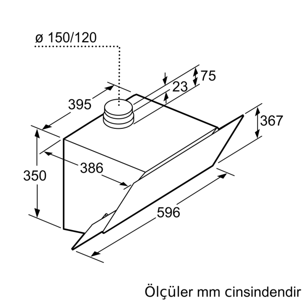 Siemens LC68KAK60T Eğimli Duvar Tipi Davlumbaz