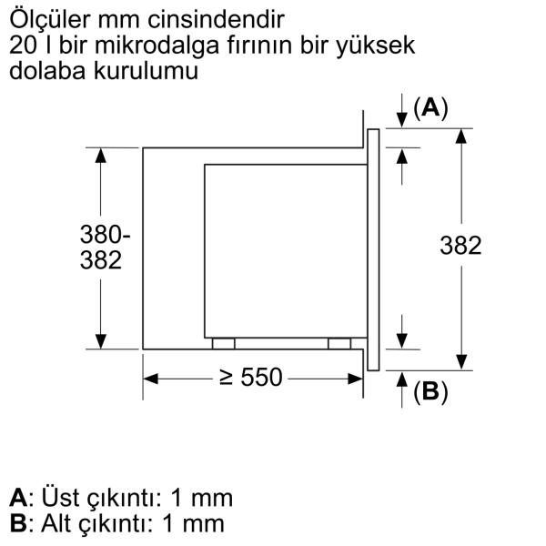 Siemens BF623LMS3 Ankastre Siyah Mikrodalga