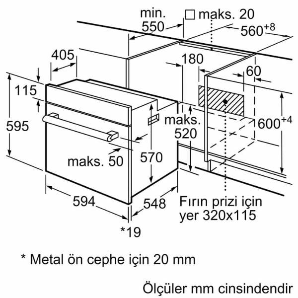 Siemens HI133FES3T iQ300 Buhar Destekli Ankastre Fırın