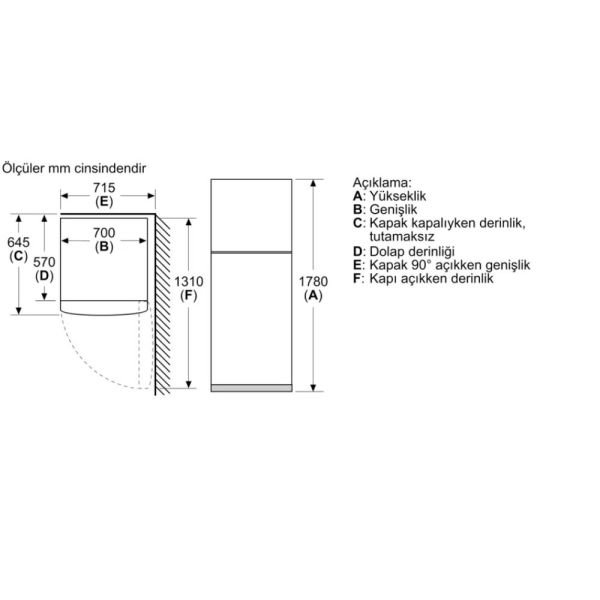 Siemens KD43NNWE0N iQ100 Üstten Donduruculu Buzdolabı