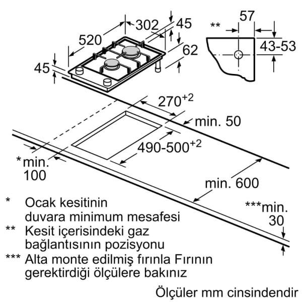 Siemens ER3A6BB70 iQ700 Gazlı Domino Ocak