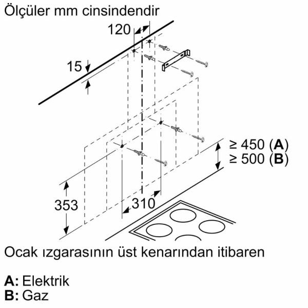 Siemens LC95FCJ20T iQ300 Duvar Tipi Davlumbaz