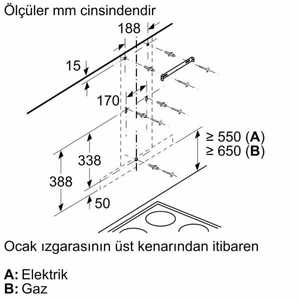 Siemens LC67BBK70T iQ300 Duvar Tipi Davlumbaz